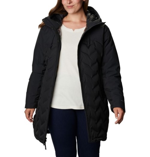 Women's Columbia Mountain Croo Long Down Jackets Black | Plus Size CA-D38CL